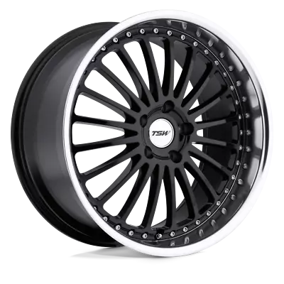 TSW Silverstone 17x8 +40 Gloss Black W/Mirror Cut Lip Wheel Rim 5x110 (QTY 4) • $1044