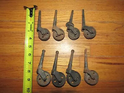 8 Antique Cast Iron Furniture Wheel Casters Heavy Duty • $59.99