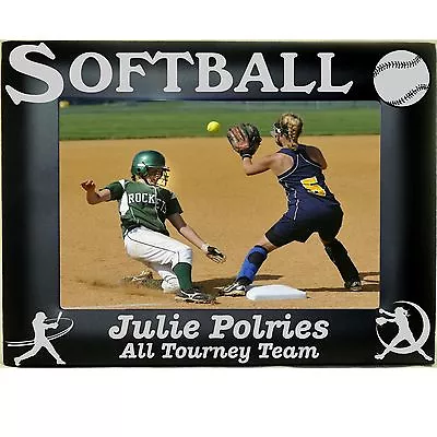Softball Personalized Metal Picture Photo Frames 4x6 5x7 8x10 Laser Engraved • $14