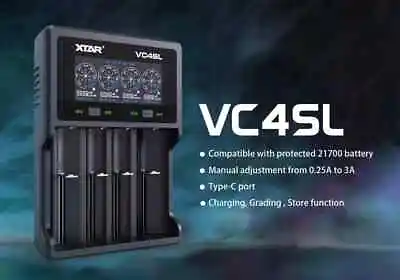 XTAR VC4SL USB-C 1.5V 3.7V 3.6V AA AAA Ni-MH All Lithium Battery Charger • £28.99