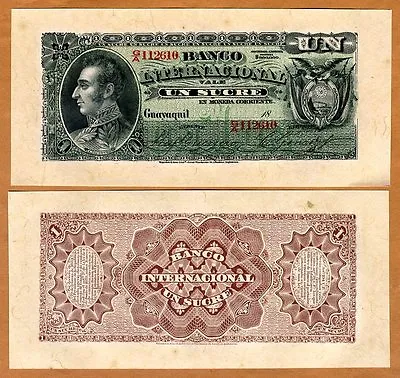 Ecuador 1 Sucre 1886-94 P-S172 UNC • $17.09