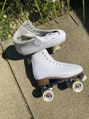 Sure-Grip Fame Quad Roller Skates White Sz 8 -  Outdoor  • $100