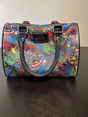 Loungefly Women's Marvel Avengers Floral Tattoo Shoulder Crossbody Bag 10 X8”x6” • $74.99