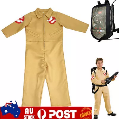 Cosplay Ghostbusters Jumpsuit Kids Backpack Costume Bodysuit Outfits Fancy Dress • $27.88