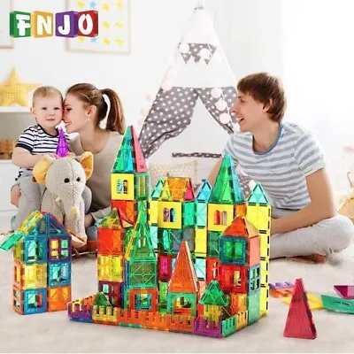 FONJ 102 PCS Magnetic Tiles Magnet Building SetBuilding Blocks Set STEM Presch • $35.99