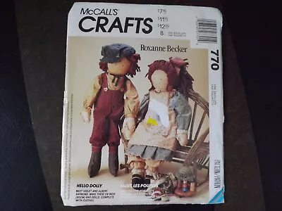 McCALL'S CRAFTS Sewing Pattern  770  24   ALBERT & VIOLET RAG DOLLS CLOTHES Toy • $8.99