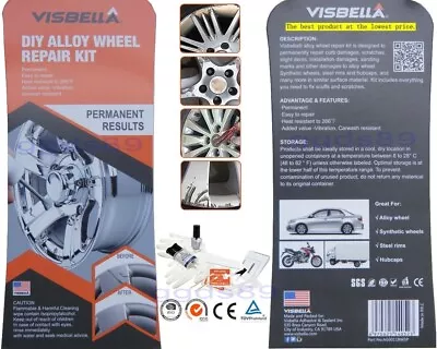 $7.99 • Buy 1 X Visbella Silver Alloy Wheel Rim Repair Kit Car Kerb Damage Scuffs Scrape Fix
