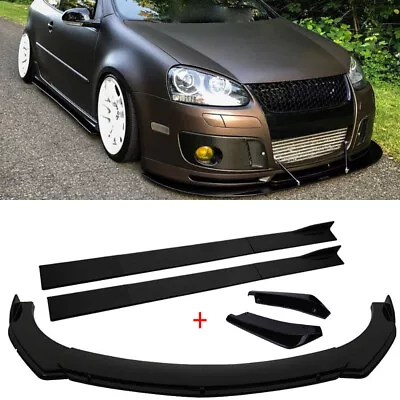 $99.99 • Buy For VW Golf MK5 MK6  Front Bumper Lip Spoiler Splitter + Side Skirt + Rear Lip