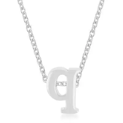 Rhodium Plated Finish Initial Q Pendant Necklace 18 Inch + 2 Inch Ext • $9.94