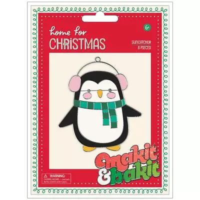 DIY Makit & Bakit Christmas Penguin Stained Glass Kids Suncatcher Kit • $11.95