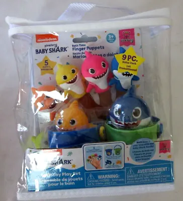 NEW Nickelodeon Pinkfong Baby Shark Bath Toy Play Set 9 Piece Puppets Squirters • $15.99