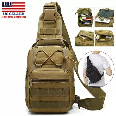 Shoulder Bag Men Outdoor Tactical Sling Bag Military Pack Chest Backpack • $12.34