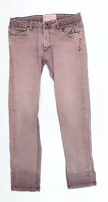 D-Struct Womens Pink Cotton Straight Jeans Size 30 L28.5 In Regular Button • £5.25