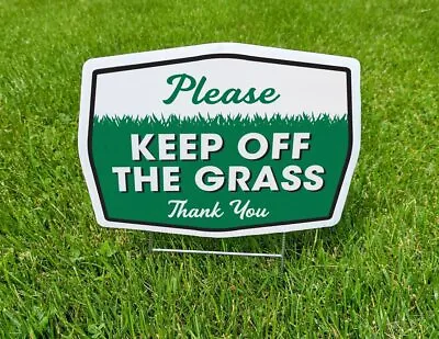 Double Sided Please Keep Off Grass Yard Sign With Stake(1pk 2pk 3pk 4pk 6pk) • $9.49