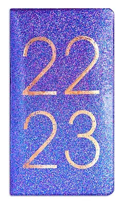 £2.99 • Buy Academic Slim Diary 2022-2023 Week To View MidYear Student-Purple Glitter Effect