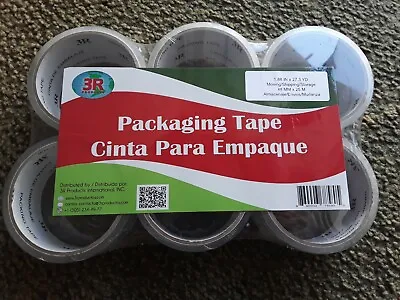 6 Rolls Super Clear Packing Packaging Shipping Tape 1.88in X 27.3y (48mm X 25m) • $11.44