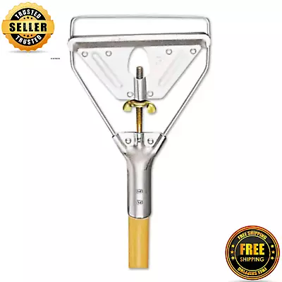 63 In. Natural Wooden Mop Handle And Screw Clamp Metal Head • $16.92