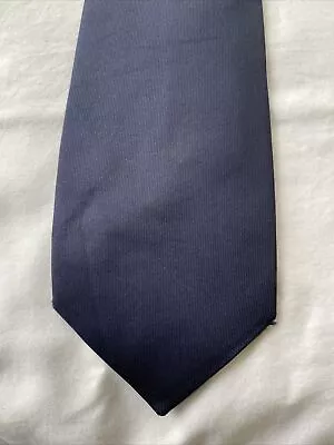 E. MARINELLA NAPOLI Blue Solid Silk Tie HANDMADE ENGLAND L 57  • $59.99