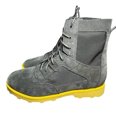 Sorel Caribou Combat Waterproof Leather Men's Lace-up Snow Boot Green Yellow 13 • $87.20