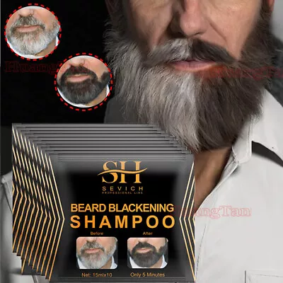 30-10x Sevich Men Beard Darkening Shampoo 5 Mins Dye Black Color Mustache Beard • $8.65