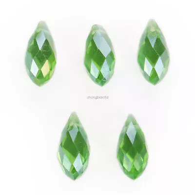 £3.24 • Buy 20Pcs Faceted Glass Teardrop Pendant Finding Jewelry Making Loose Beads 6/8/10mm