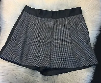 Malene Birger Gray Wool Front Designer Black Shorts Size 36 Super CUTE! • $69.99