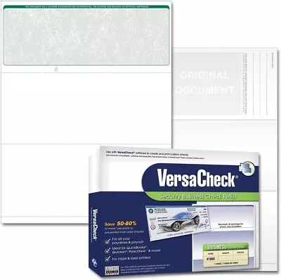 VersaCheck Secure Checks 250 Blank Business Voucher Checks Green Classic • $30.60