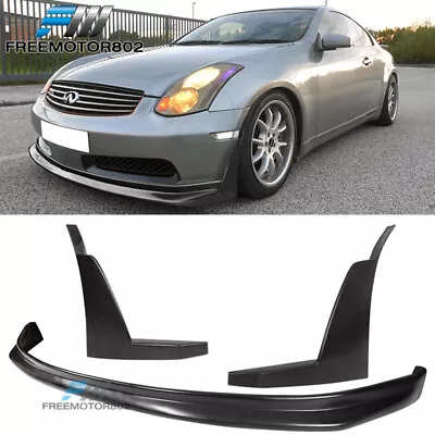 Fits 03-06 Infiniti G35 Coupe PU N1 Style Front Bumper Lip & Winglets Unpainted • $107.99