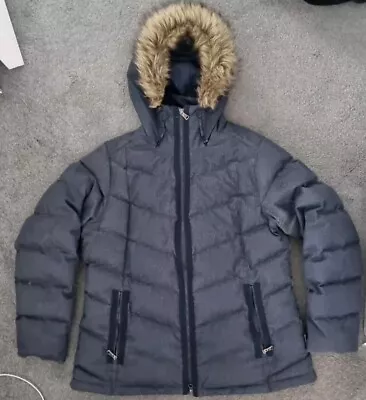 Jack Wolfskin Stormlock Navy Outdoor Down Coat - Women's Size XL / 18 - 1202312 • £10