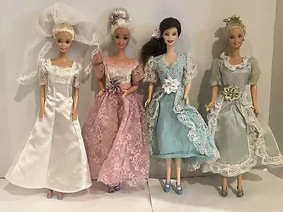 Barbie Doll Lot Of 4 Vintage 1966 Bride & Bridesmaids Twist & Turn Knees Bend • $40