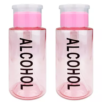 Pana 7oz  Alcohol Labeled Pump Dispenser Empty Bottle W/Flip Top Cap - Pink 2pcs • $8.99