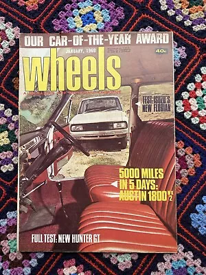 Wheels  Magazine Vintage January 1969  Cars Automobile  • $20
