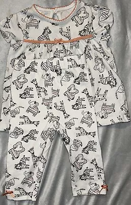 Baby Girls Animal Print Leggings And Top Outfit Age 3-6 Months • £1.50