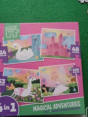 MAGICAL ADVENTURES  - 4 IN 1 Jigsaw Puzzle Boxset - Complete • £4.50