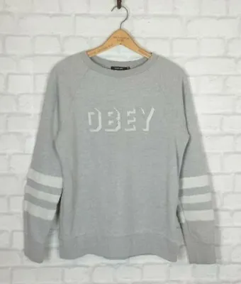 VINTAGE RETRO 90s OBEY BRIGHT BOLD FESTIVAL USA SWEATER SWEATSHIRT SPORTS JUMPER • £28.99