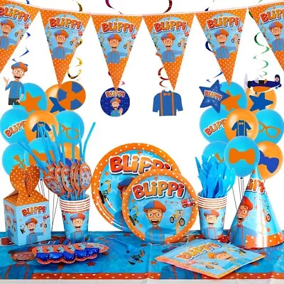 BLIPPI Tableware Set Plate Tablecloth Children's Birthday Birthday Decoration • £4.09