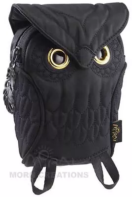 Owl 3D Pouch Size LARGE BLACK MORN CREATIONS Bag Iphone Camera Hoot Hooter • $54.99