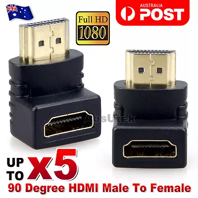 $7.95 • Buy HDMI Male To HDMI Female 90 Degree Right Angle Adapter Plated Converter
