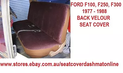 Plain Black Velour Seat Cover Fit Ford F100f250f350 1977 - 1988 3 Seater • $102.73