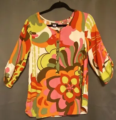 Vintage Manuhealii Women’s Colorful Aloha Wear Medium Blouse • $50