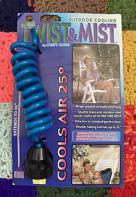 Misty Mate Outdoor Cooling Twist & Mist Hose Attachment 36” Blue NEW Cools Air • $10.46