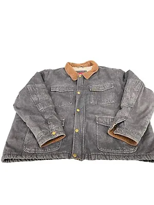 Wrangler Vintage Sherpa Lined Trucker Jean Jacket With Corduroy Collar Men's 4XL • $63.99