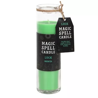 LUCK MAGIC SPELL CANDLE - For Luck Money Prosperity Spells - Green Tea Fragrance • £10.99