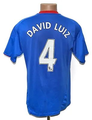 Chelsea 2010/2011 Home Football Shirt Jersey Adidas Size M David Luiz #4 • £59.39