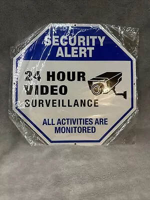 Security Alert 24 Hour Video Surveillance Sign Security Sign Aluminum Yard 2x • $12.47