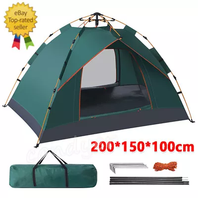 UK Automatic Instant Pop Up 2-3 Man.Camping Tent Family.Outdoor.Festival Shelter • £21.72