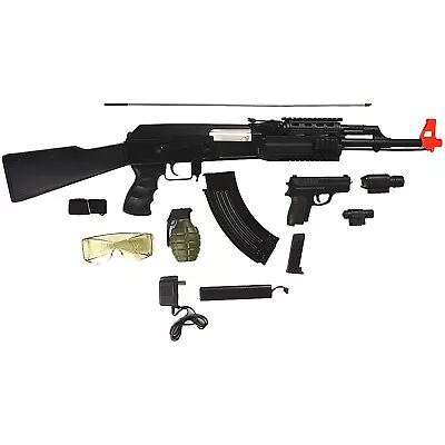 CYMA AK-47 ELECTRIC AEG FULL AUTO AIRSOFT RIFLE GUN W/ PISTOL COMBO 6mm BB BBs • $77.95