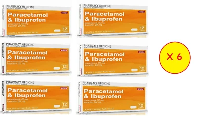 $29.99 • Buy Pharmacy Action Paracetamol & Ibuprofen 12 Tab X 6 Boxes QLD Stock +VE Feedback