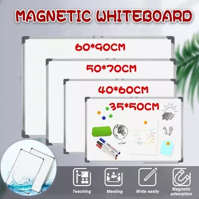 Portable Magnetic Home And Office Board Whiteboard 4 Sizes Marker Eraser Button • $10.84