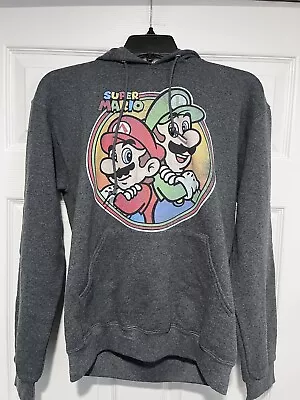 Nintendo Super Mario & Luigi Brothers Circle Graphic Hoodie Small Juniors Unisex • $14.99